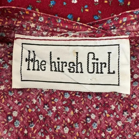 70s Vintage The Hirsh Girl Burgundy Ditzy Floral True Wrap Midi Dress Size Small - Picture 4 of 6